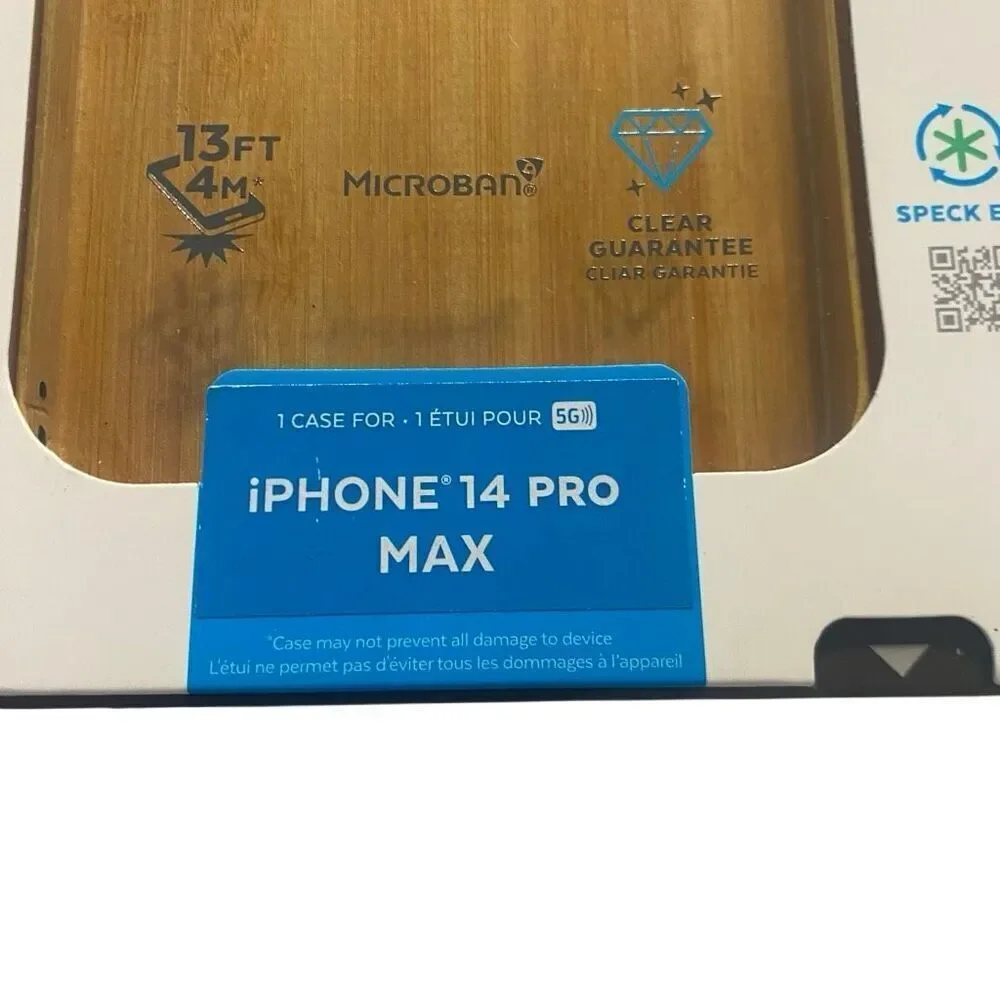 NWT Set of IPhone 14 Pro Max faux wood look and floral case